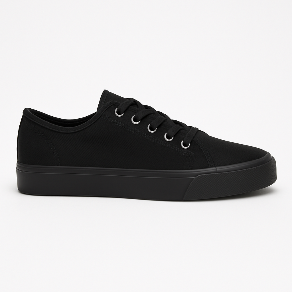 Chaussures en coton respirant noir – Confort et simplicité
